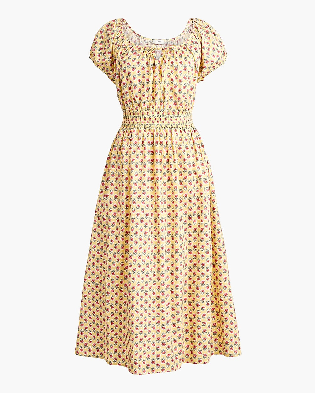 Floral smocked-waist midi dress | J.Crew Factory