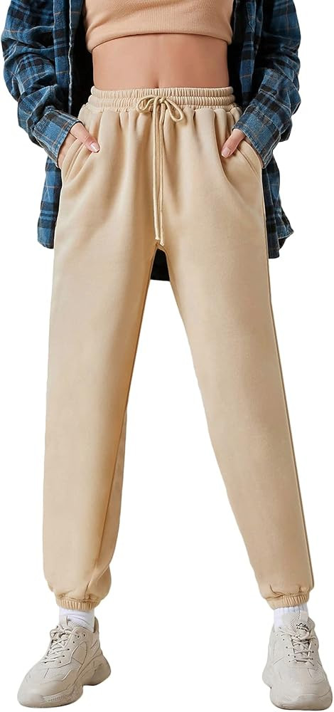 MakeMeChic Women's Drawstring Waist Sweatpants Casual Jogger Pants with Pocket | Amazon (US)