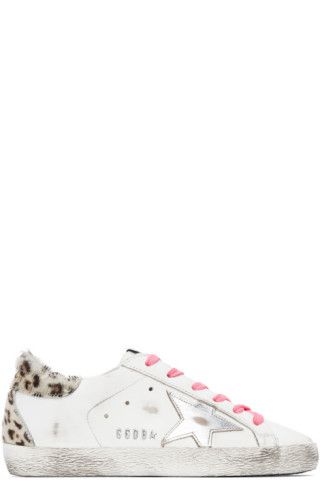White & Leopard Superstar Sneakers | SSENSE