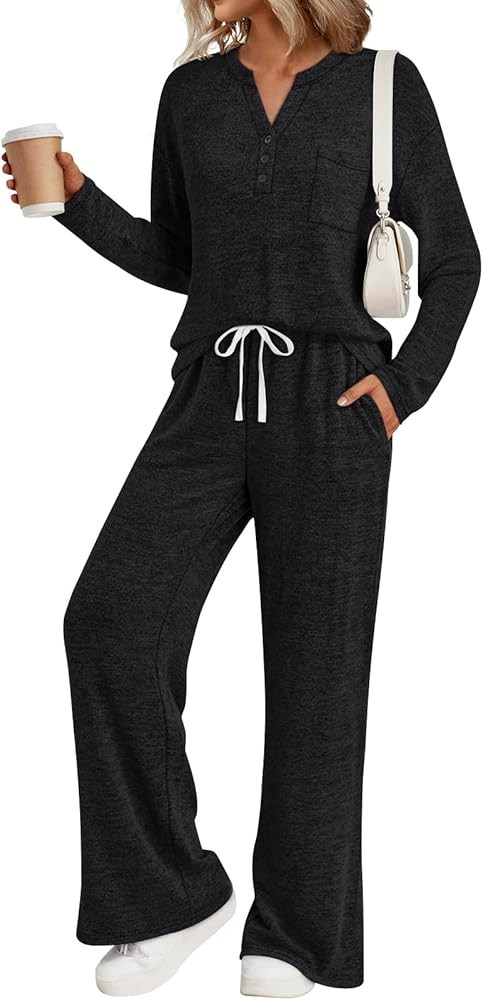 LILLUSORY Womens 2 Piece Lounge Sets Winter Outfits 2025 Sweatsuit Matching Pjs Airport Vacation ... | Amazon (US)