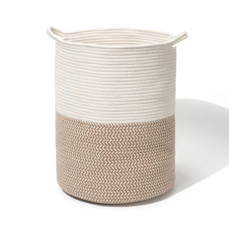 Decorative Woven Cotton Rope Basket, Laundry Basket | Wayfair North America