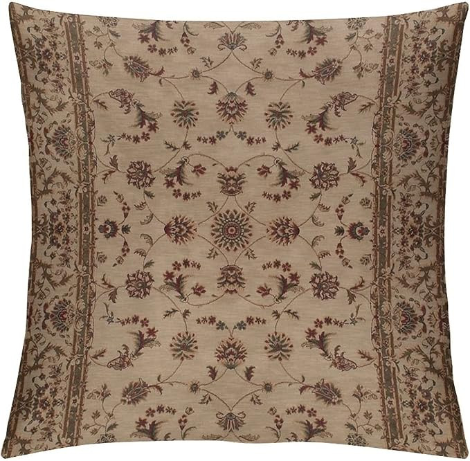 Antique Floral French Aubusson Rug Throw Pillow Case Square Cozy Pillow Cover Home Decor for Livi... | Amazon (US)