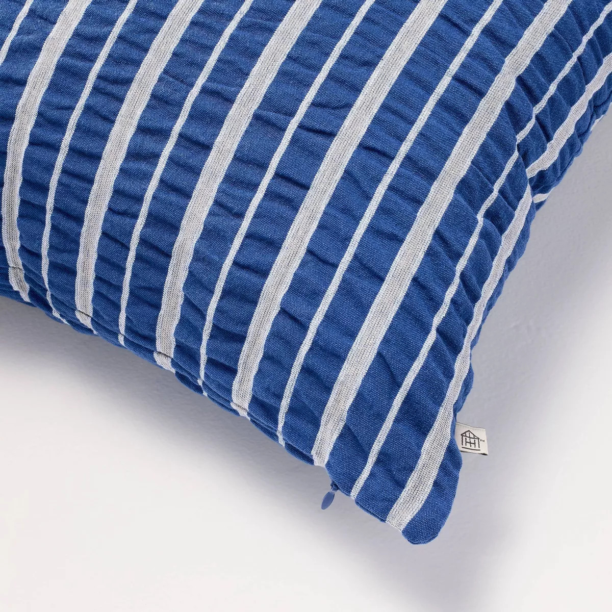 18"x18" Indoor Throw Pillow Blue Stripe Seersucker - Hearth & Hand™ with Magnolia | Target