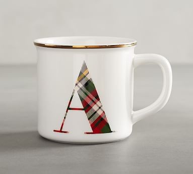 Plaid Alphabet Mug - A | Pottery Barn (US)