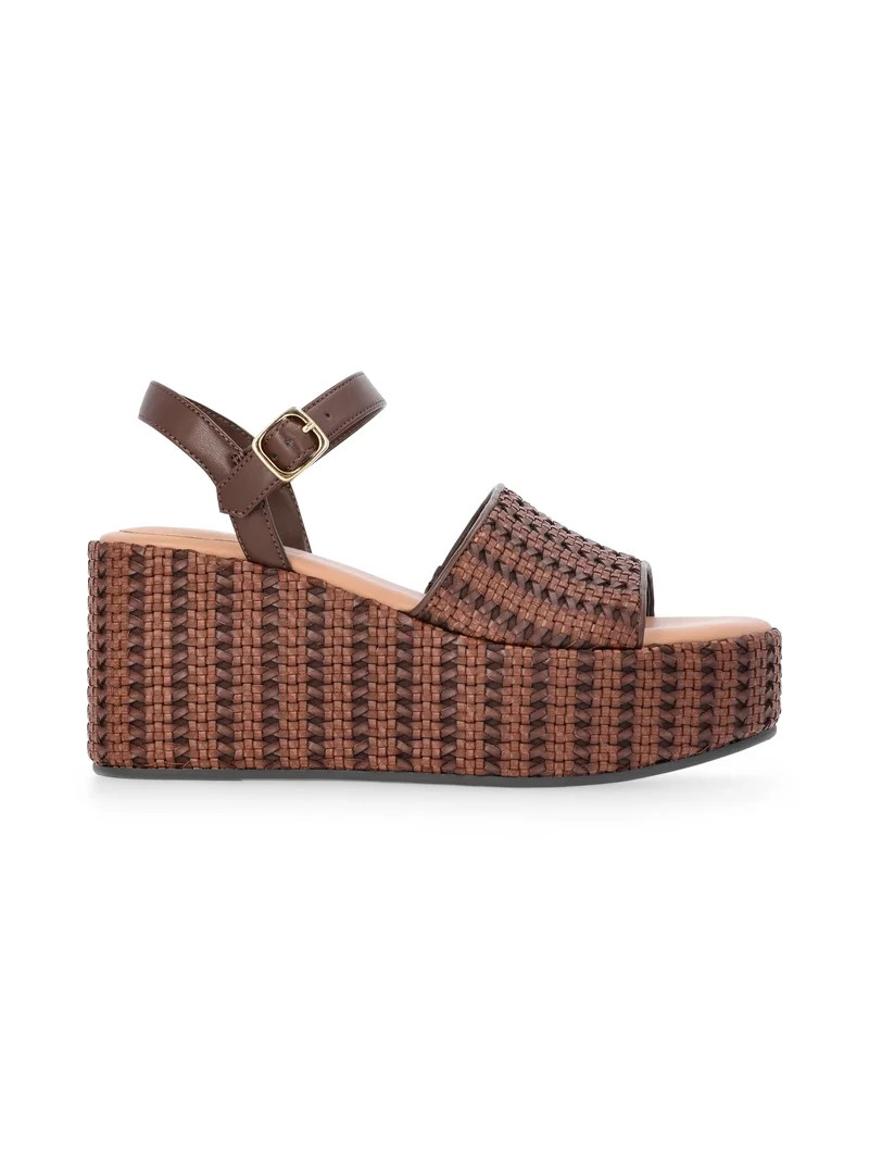 Time and Tru Women's Woven Wedge Heel Sandals | Walmart (US)