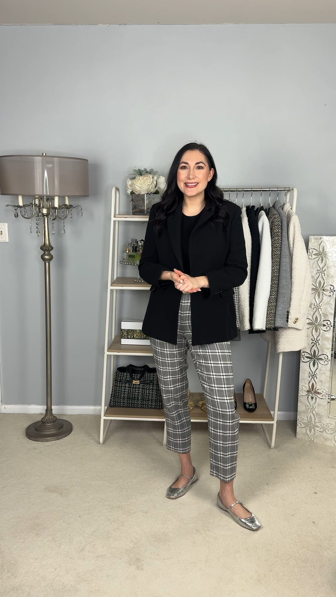 Classic work outfit of the day 🖤

Black blazer 
Black cashmere shirt size small 
Plaid pants 
Silver Mary Jane flats size 7, TTS

Work wear 
Office outfit 
Business casual 



#LTKSeasonal #LTKootd #LTKWorkwear