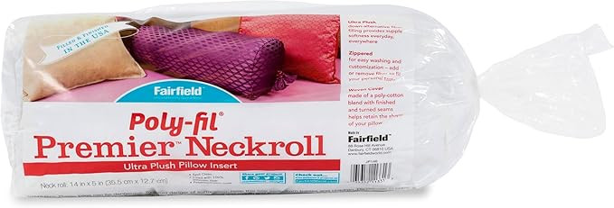 Fairfield Poly-Fil Premier Neckroll Ultra Plush Pillow Insert, 14 x 5-Inch, White | Amazon (US)