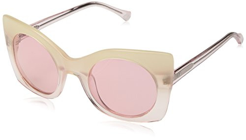 Zac by Zac Posen Women's Leona ZLEOCM50 Polarized Rectangular Sunglasses, Cream, 50 mm | Amazon (US)