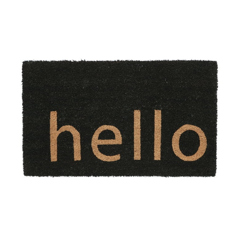 Mainstays Black Hello Coir Doormat 18" x 30" | Walmart (US)
