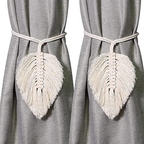 Amazon.com: 2Pack Curtain Tiebacks Handmade Holdbacks - Farmhouse Curtain Tie Back Holder by Hand... | Amazon (US)