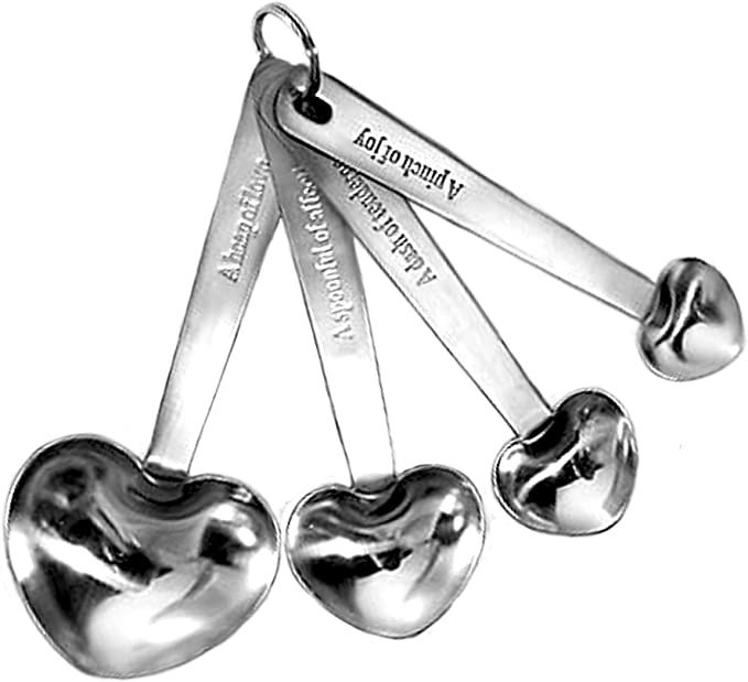 FASHIONCRAFT 4801 Love Beyond Measure Heart Measuring Spoons, Silver Measuring Spoons, Wedding Fa... | Amazon (US)