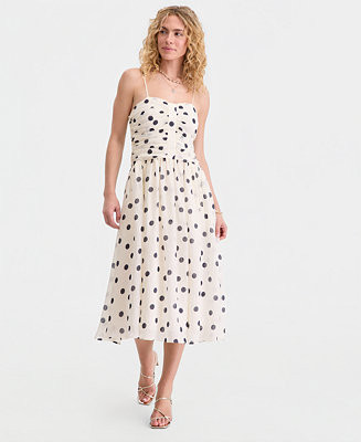 Women's Dot-Print Sweetheart-Neck Midi Dress, Macy's Exclusive | Macy's