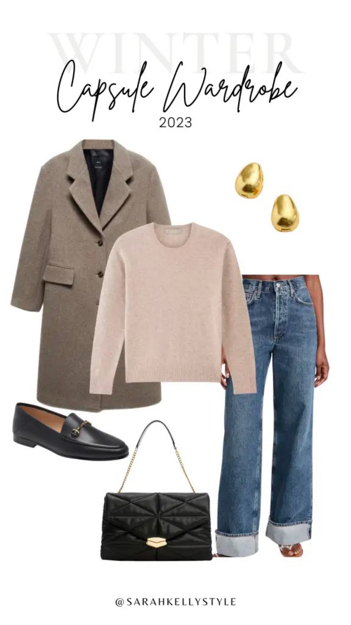 Winter Capsule Wardrobe 2023, winter outfit, ways to wear, outfit breakdown, overcoat, wide leg jeans, faux leather, lug sole boots, Chelsea boot, sneakers, sweater, bodysuit, Sarah Kelly Style

#LTKSeasonal #LTKHoliday #LTKstyletip