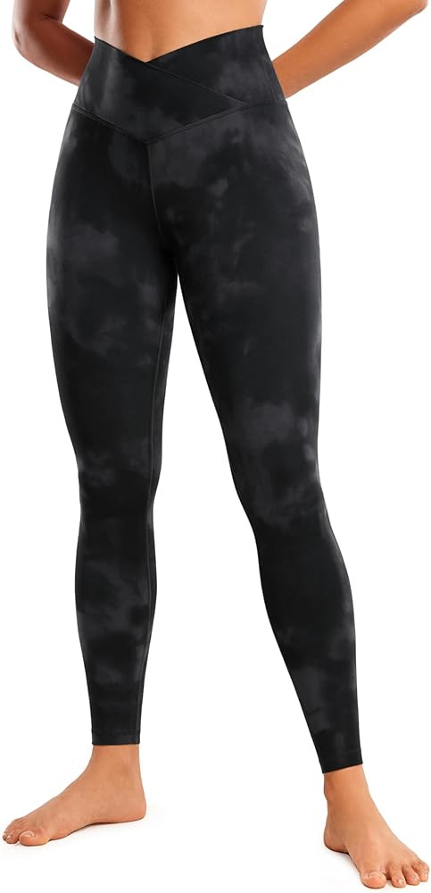 CRZ YOGA Womens Butterluxe Cross Waist Workout Leggings 25" / 28" - V Crossover High Waisted Gym ... | Amazon (US)