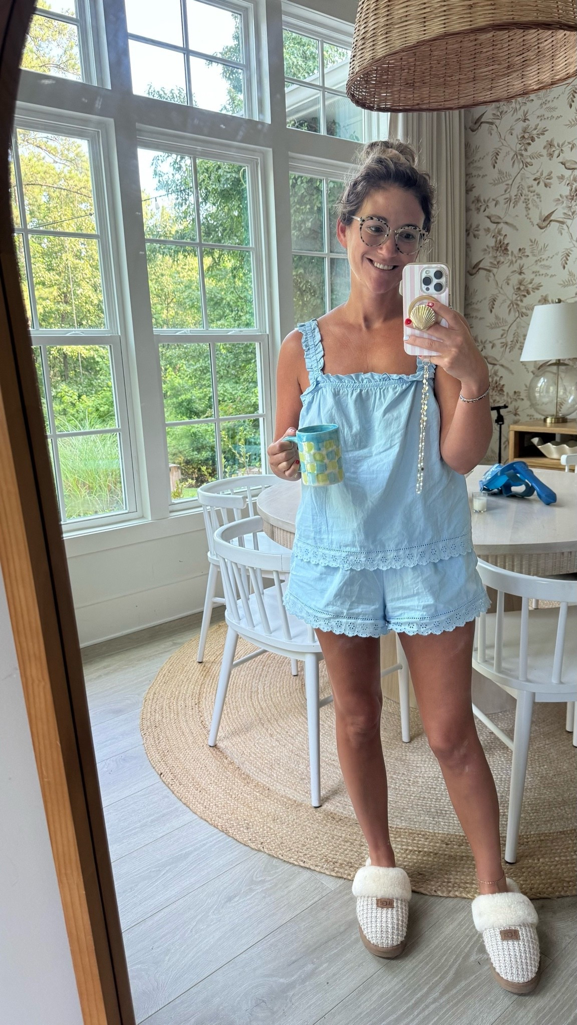 Eyelet cotton pajama short set!!! The best ! Wearing a med

#LTKdayinmylife #LTKgrwm #LTKmorningroutine