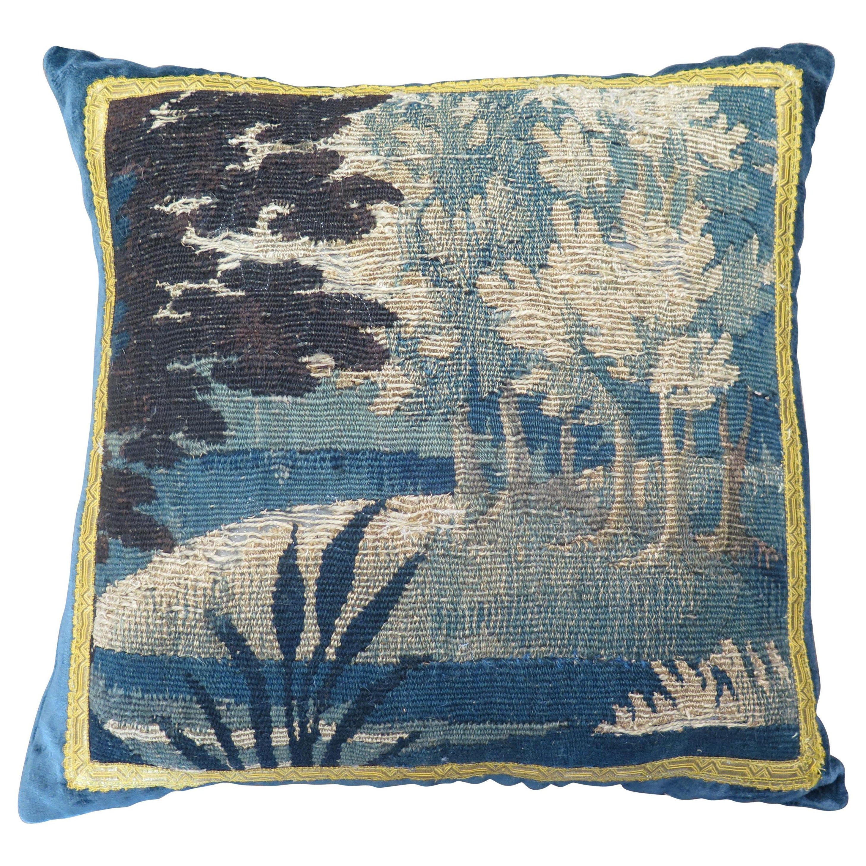 Maison Maison 18th Century Verdure Tapestry Fragment Pillow | 1stDibs