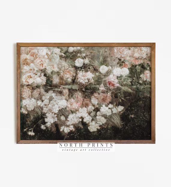 Rose Garden Oil Painting | Vintage Floral Art Print | PRINTABLE #67 | Etsy (US)