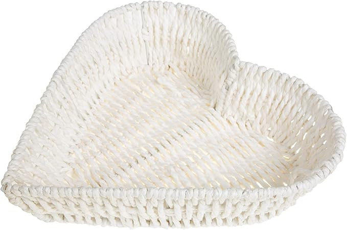 Cabilock Heart Shaped Fruit Plate Woven Storage Basket Desktop Sundries Organizer for Kitchen Din... | Amazon (US)