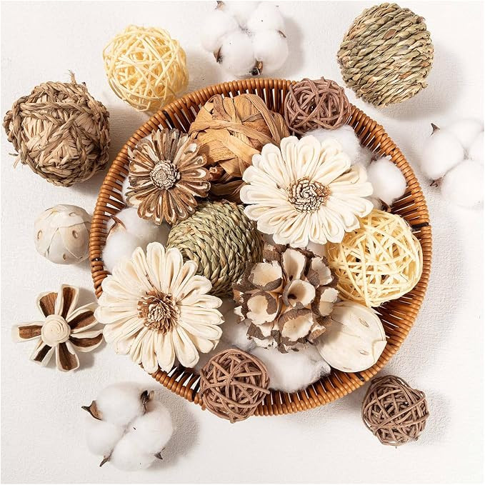17Pcs Vintage Decorative Balls for Potpourri Bowl Filler, Bowl Filler for Table Centerpiece Home ... | Amazon (US)