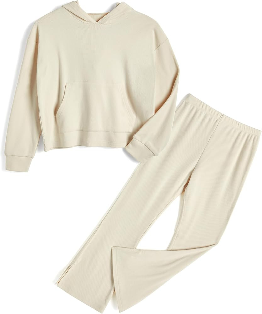 Girls' Clothing Sets 2 Piece Hoodie Long Sleeve Shirts Bell Bottom Cute 2023 Fall Outfits Sweatsu... | Amazon (US)