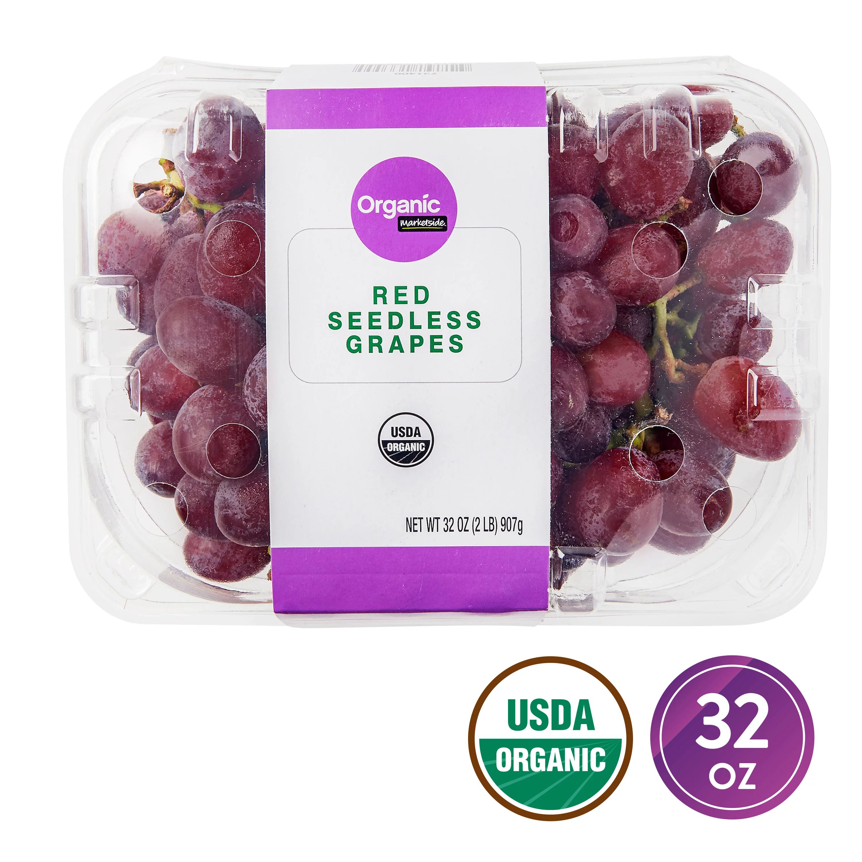 Organic Red Table Grapes, 2 lb clamshell - Walmart.com | Walmart (US)
