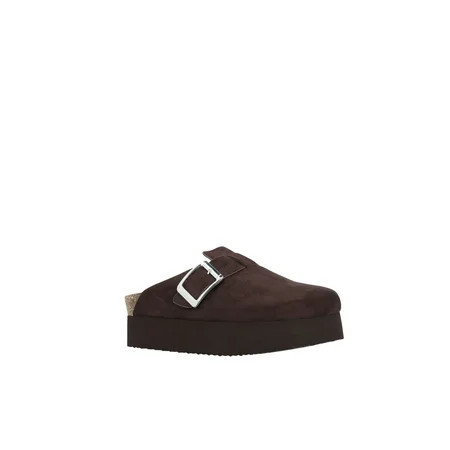 Madden NYC Women's Faux Suede Platform Buckle Clogs, Sizes 6-11 | Walmart (US)