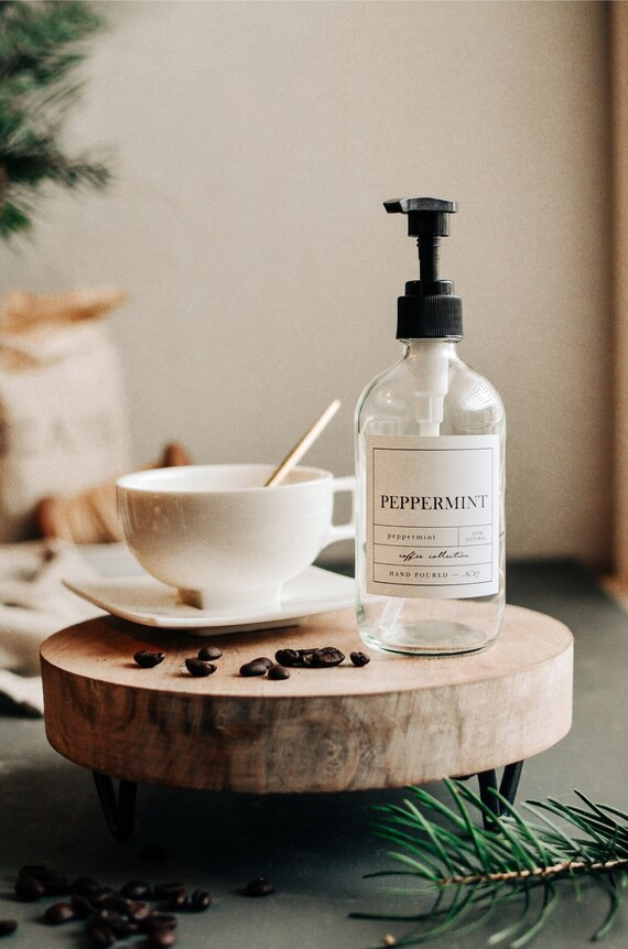 8oz Holiday Coffee Syrup Bottles - Peppermint, Mocha, Smores Flavor Bottles - Refillable Glass Sy... | Etsy (US)