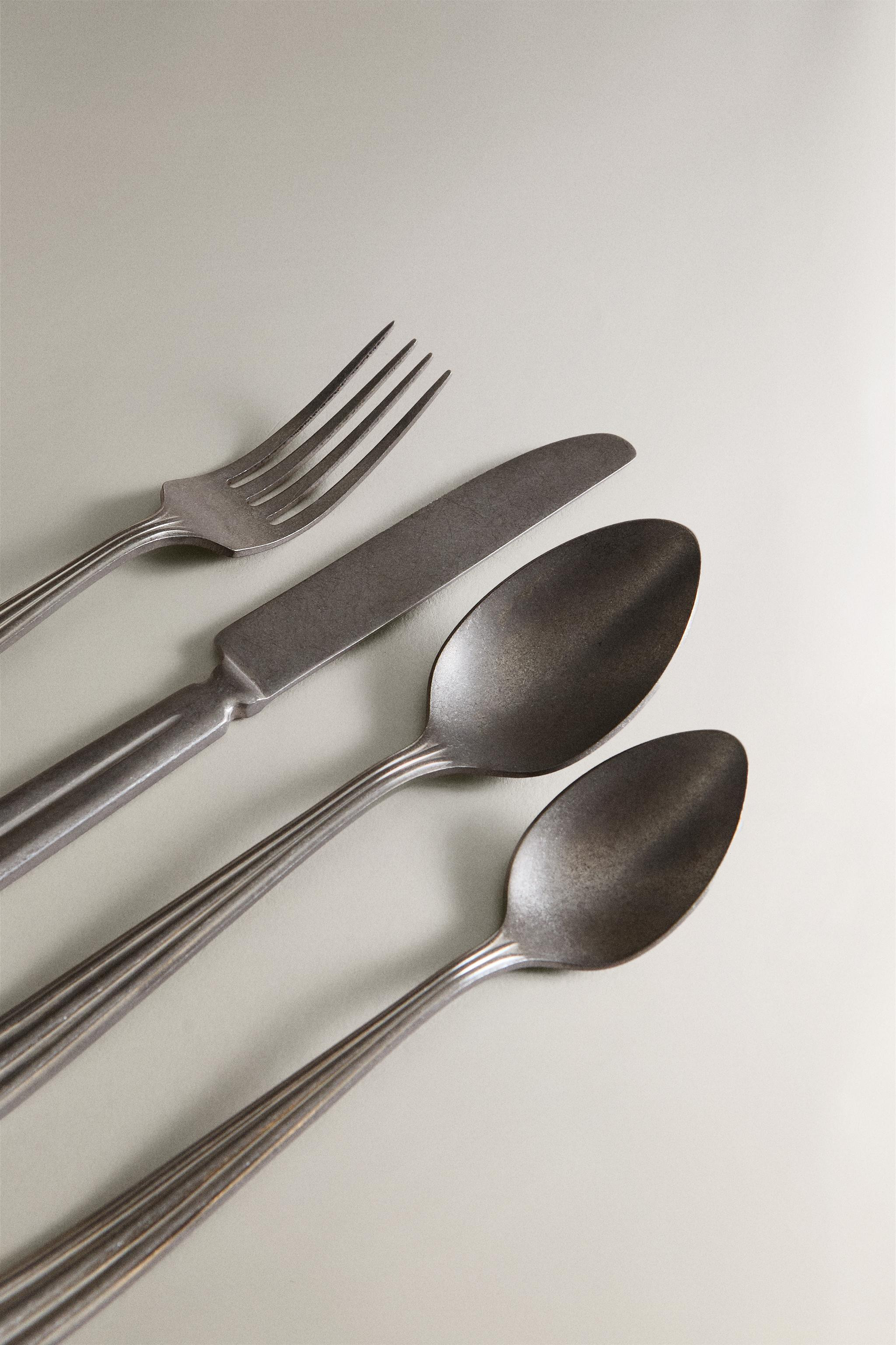 4-PIECE VINTAGE STEEL CUTLERY SET | Zara UK
