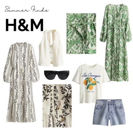 H&M Finds for Summer
•
•
Maxi dresses, Summer dresses, Black and white dress, Sunglasses, Graphic tee, Vest, Denim shorts, Casual summer outfits