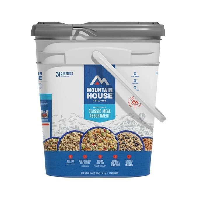 Mountain House Classic Bucket | Freeze Dried Backpacking & Camping Food | 24 Servings | Amazon (US)