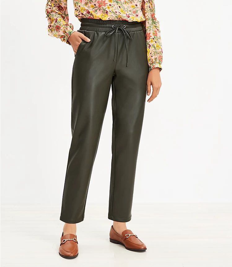 Pull On Slim Pants in Faux Leather | LOFT