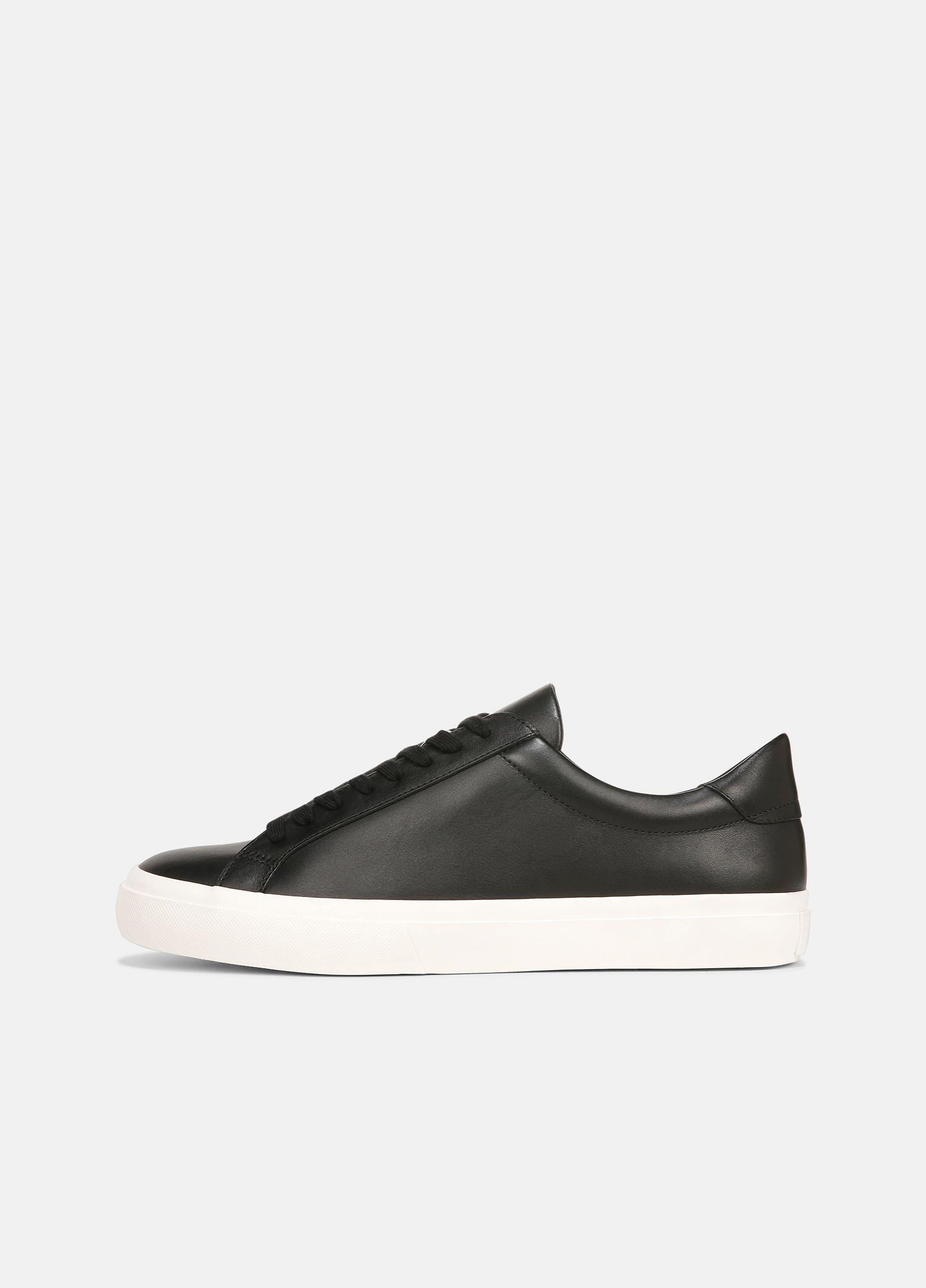 Men's Fulton Leather Sneaker, Black, Size 9.5 Vince | Vince LLC