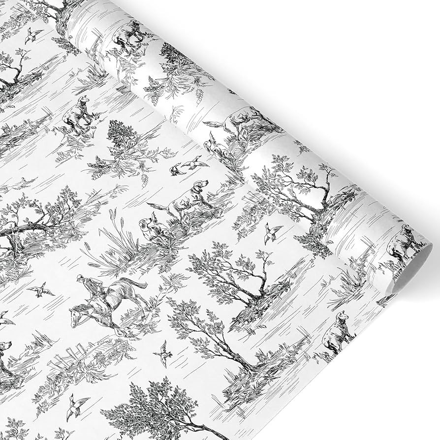 JarThenaAMCS Classic French Village Printed Wrapping Paper Roll -Mini Roll- 17 In x 32.8 Ft White... | Amazon (US)