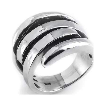 Silverly Wraparound Sterling Silver Ring - 925 Solid Silver Ring - Wide Thick Overlapping Hug Ring - Chunky Wrap Men s Ring - Ladies Rings - Statement Jewellery | Walmart (US)