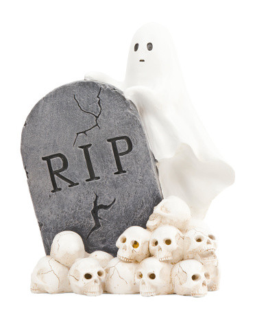 Led Ghost With Tombstone And Skulls Decor | TJ Maxx