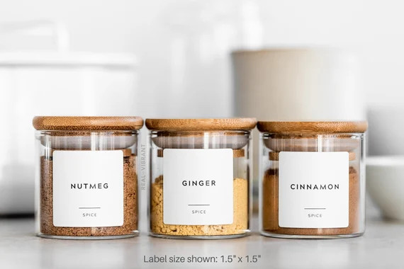 Spice Labels (Contemporary Collection) • Custom Spice Labels •  Water Resistant • Modern Sp... | Etsy (US)