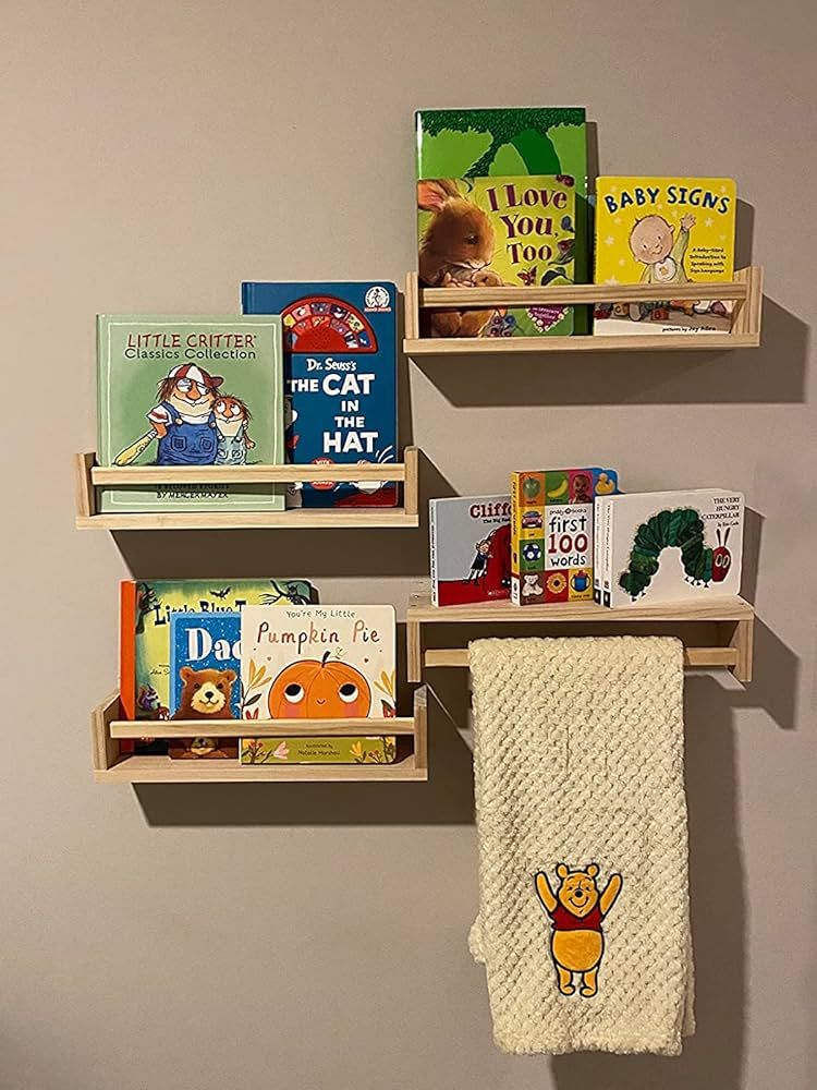 Gneric Floating Shelves for Wall, Burlywood Nursery Book Shelves, 15.7 inch Kids Bookshelf, Wall ... | Amazon (US)