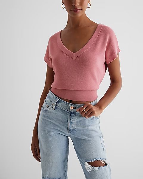 Linen-Blend Banded Bottom Sweater | Express