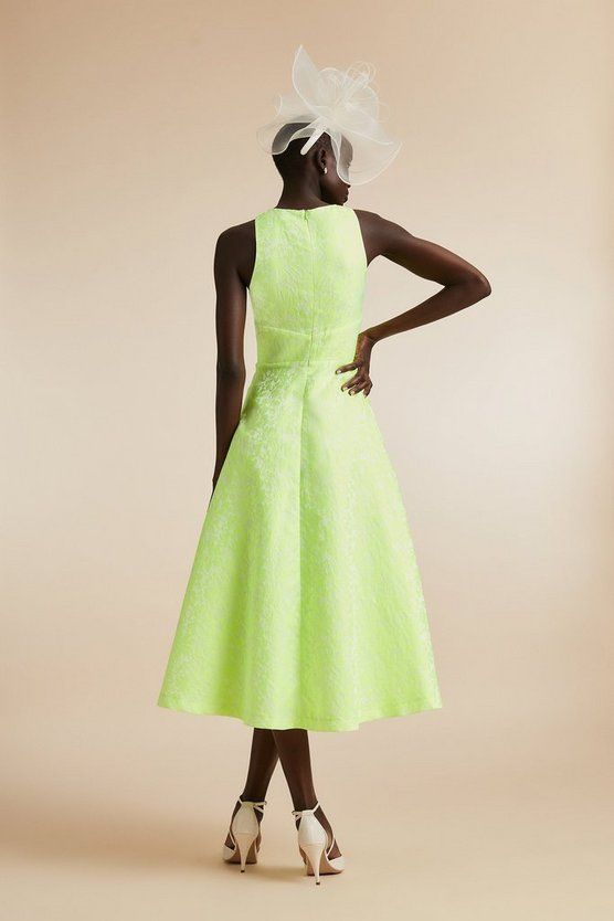 Wrap Halter Detail Jacquard Midi Dress | Coast (UK)