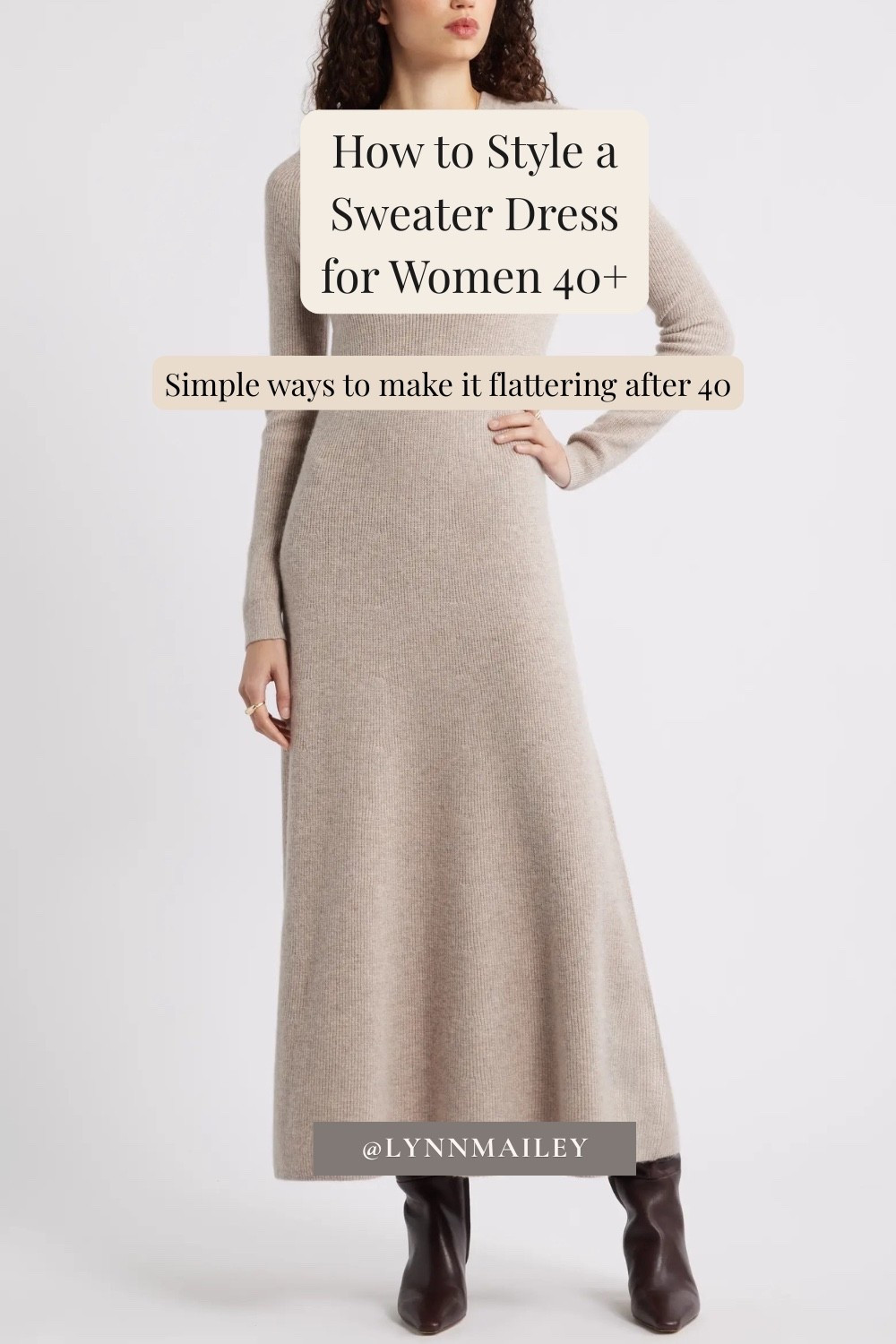 Different ways to style a sweater dress for women 40+. Shop my favorite picks + save this look. 

#LTKootd #LTKWorkwear #LTKOver40