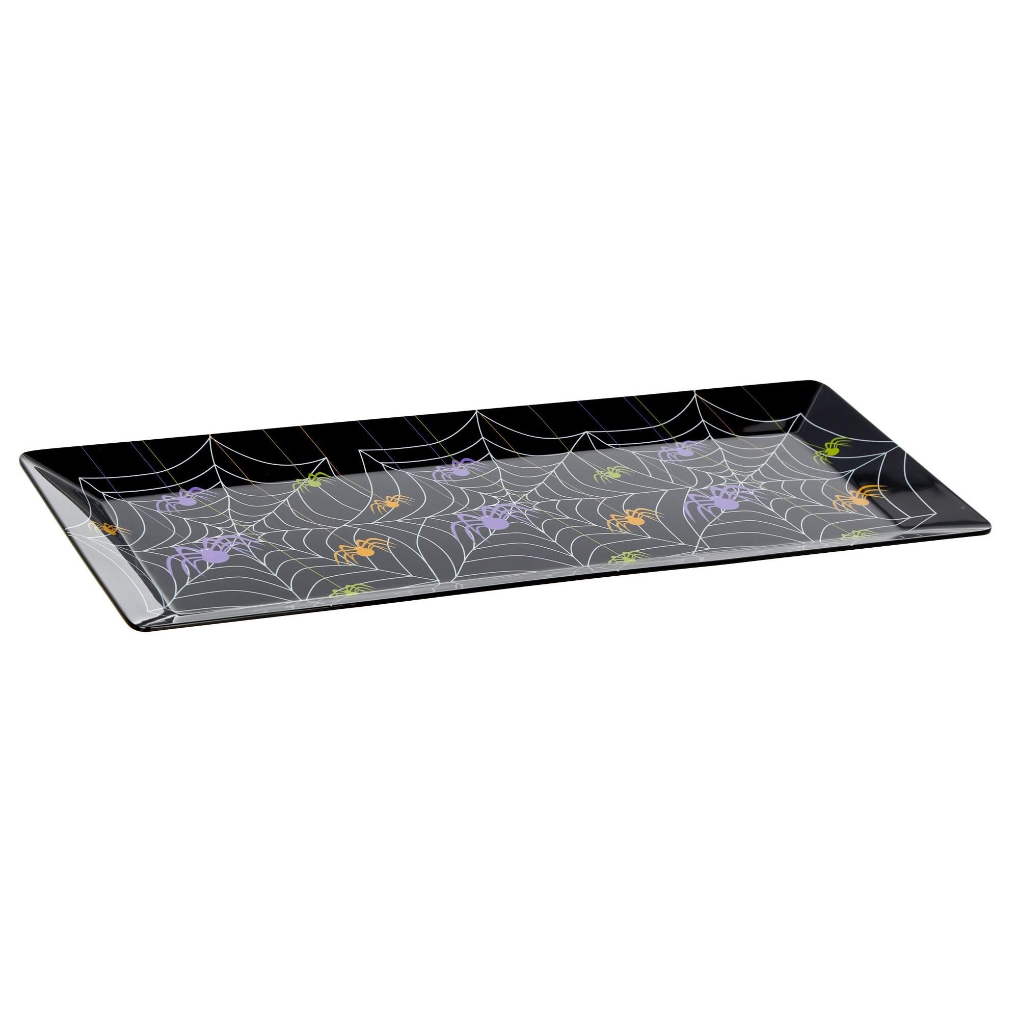 19" Rectangle Spiderweb Serving Tray - Black-Black-4230530355110   | Burkes Outlet | bealls