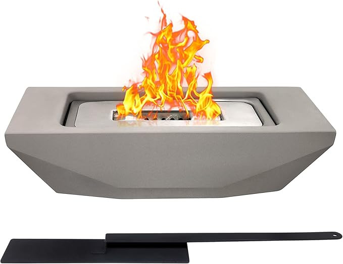 Tabletop Fire Fit 12.6 Inches Smokeless,Portable Concret Bow Rubbing Alcohol Fireplace with 2 Fue... | Amazon (US)
