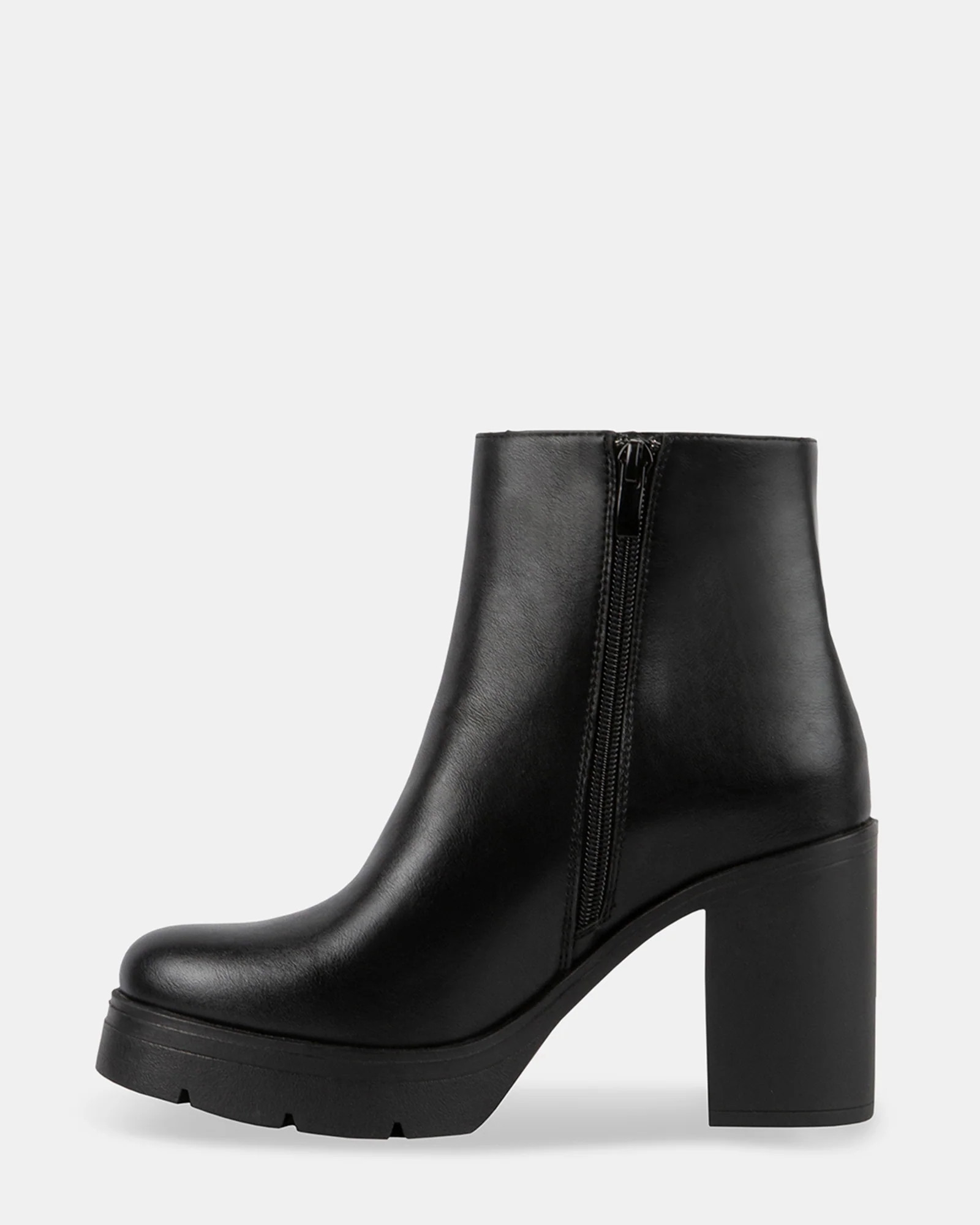 GALLANT Black Block Heel Booties | Women's Designer Boots | Steve Madden (Canada)