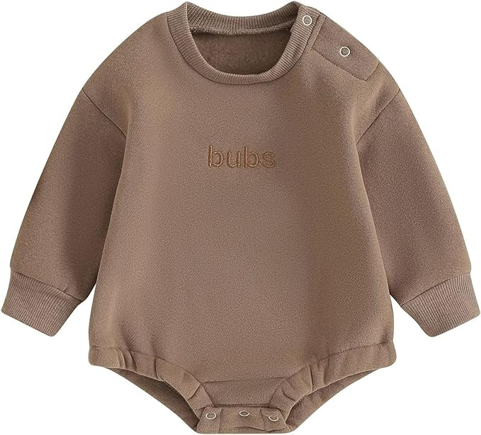 VISGOGO Newborn Infant Baby Boy Oversized Romper Sweater Bodysuits Coming Home Outfit Neutral Clo... | Amazon (US)