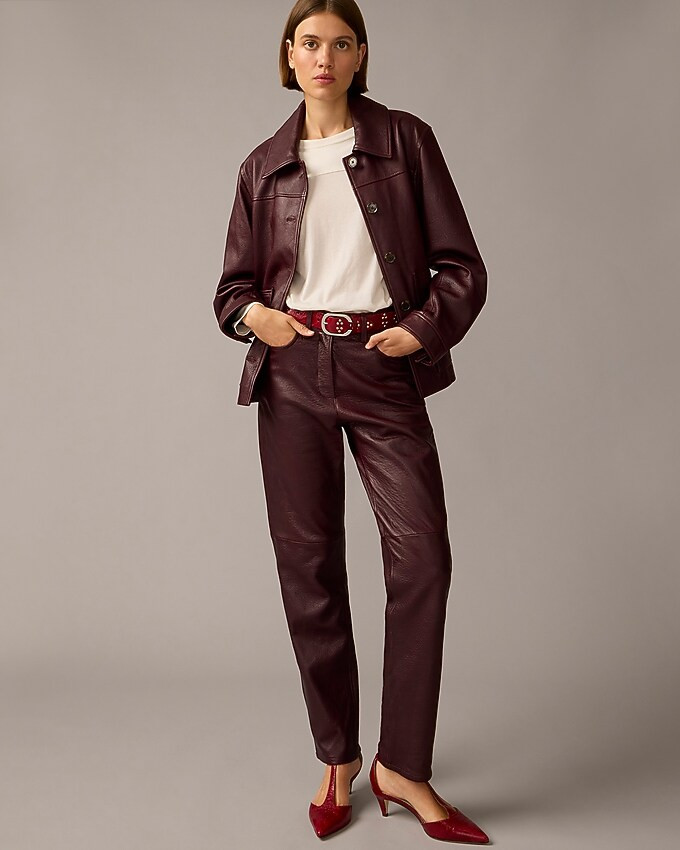 Mari Giudicelli x J.Crew slim-fit leather pant | J. Crew US