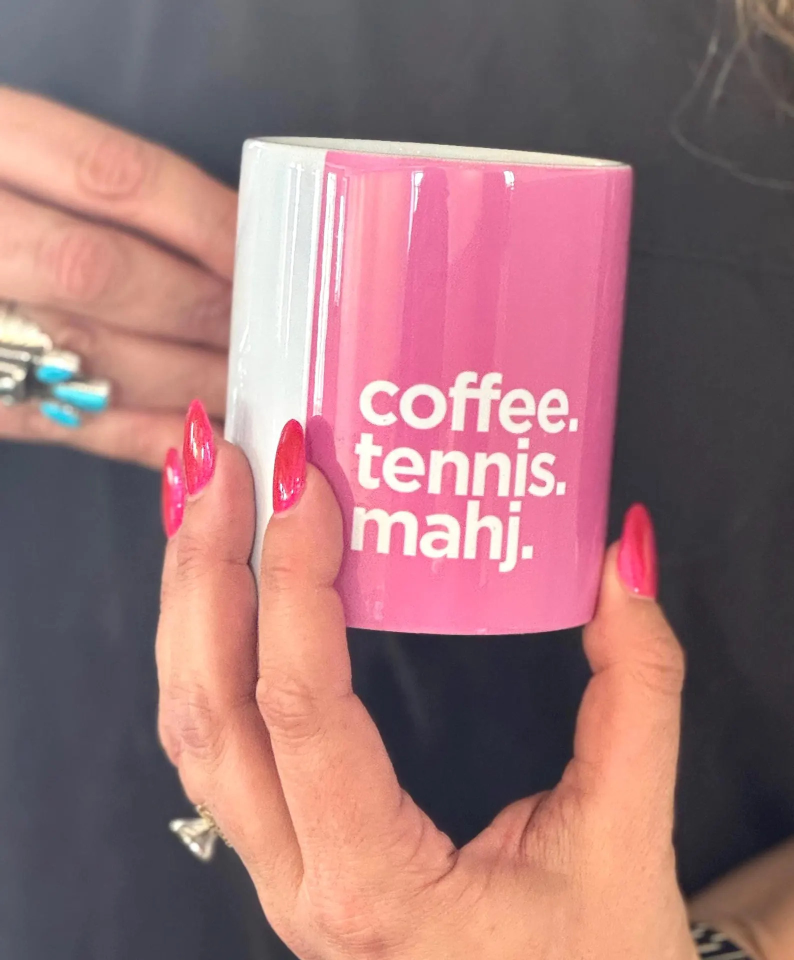 Mahjong, Tennis, Coffee Pink Mug | Mahj Gift for All Occasions | Etsy (Global)