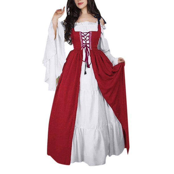 Women Bandage Corset Middeleeuwse Renaissance Vintage Party Club Elegante Dress - Walmart.com | Walmart (US)