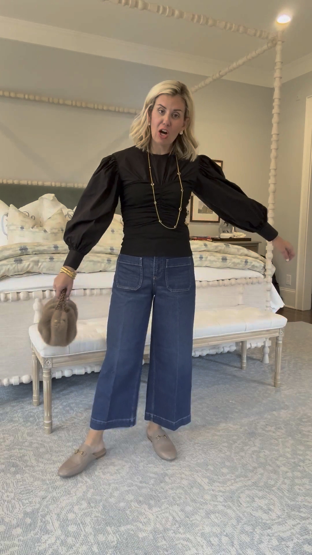 Anything but basic! 

XS top
S petite jeans
8 shoes

#LTKgrwm #LTKdayinmylife #LTKootd