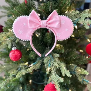 Pink Snowflake Mouse Ears | Snow Princess Headband | Etsy (Global)