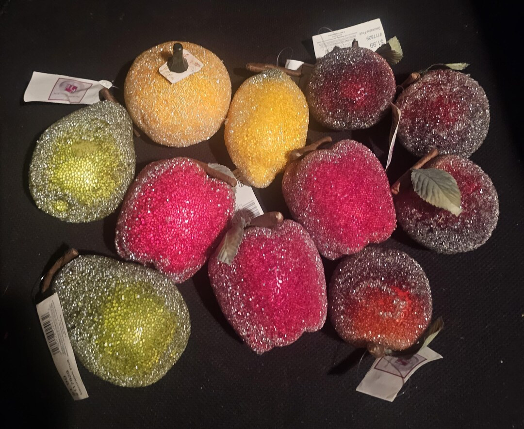 Faux Fruits & Vegetables. Sugared, Frosted Beaded | Etsy (US)